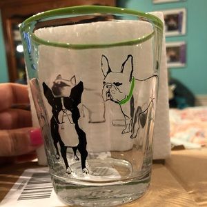Anthropologie French Bulldog Glass